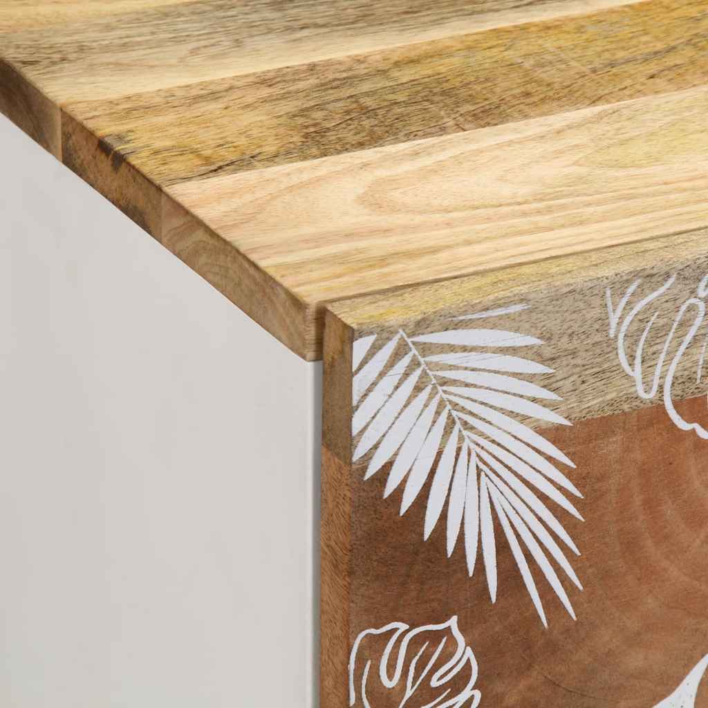 Comodini 2pz 40x33,5x46 cm in Legno Massello di Mango - homemem39