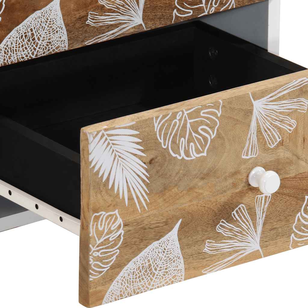 Comodini 2pz 40x33,5x46 cm in Legno Massello di Mango - homemem39