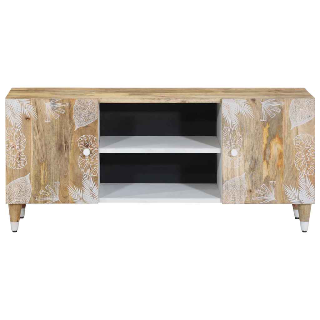 Mobile Porta TV 105x33,5x46 cm in Legno Massello di Mango - homemem39