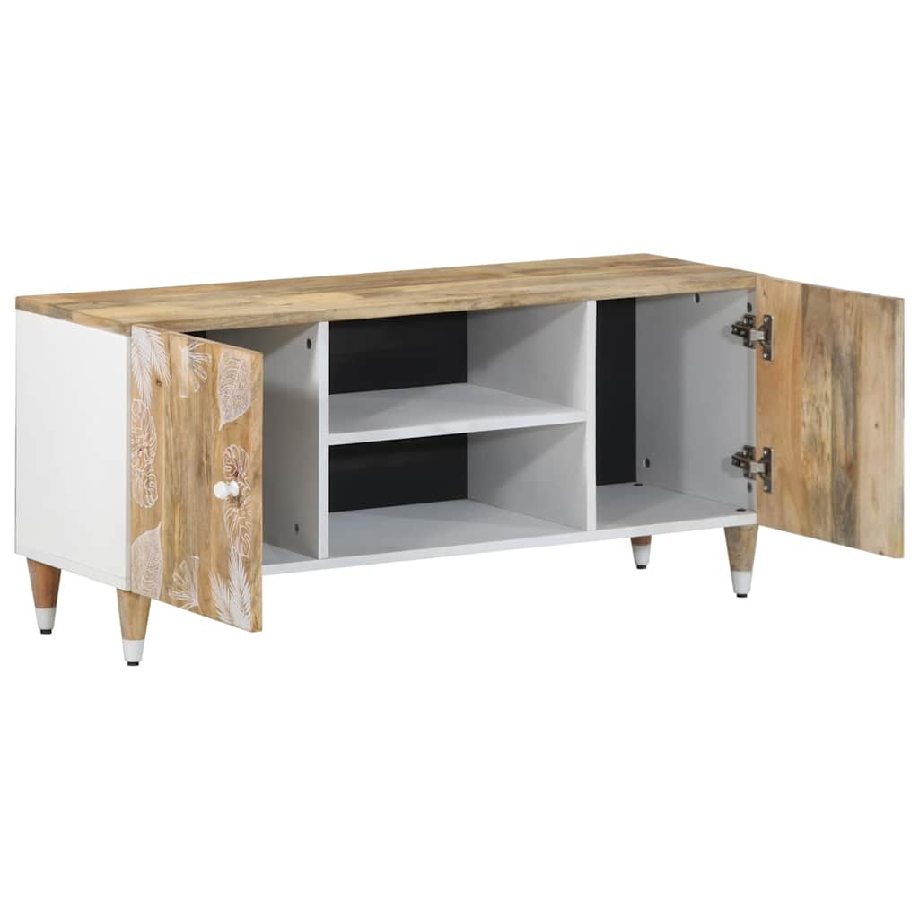 Mobile Porta TV 105x33,5x46 cm in Legno Massello di Mango - homemem39
