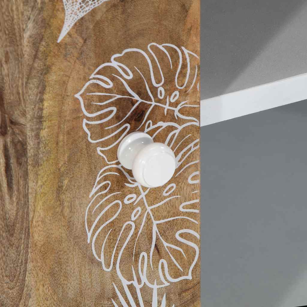 Mobile Porta TV 105x33,5x46 cm in Legno Massello di Mango - homemem39