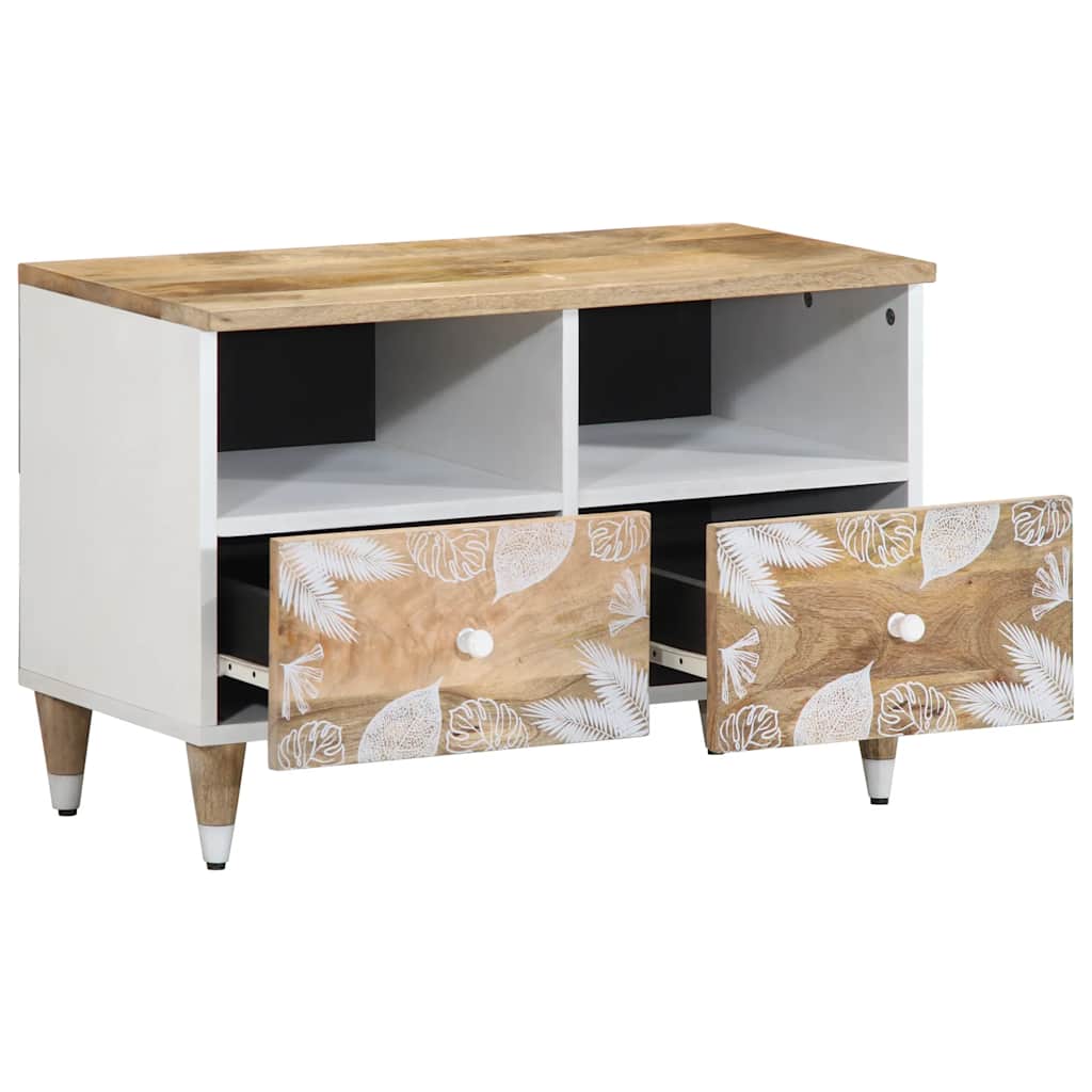 Mobile Porta TV 70x33,5x46 cm in Legno Massello di Mango - homemem39