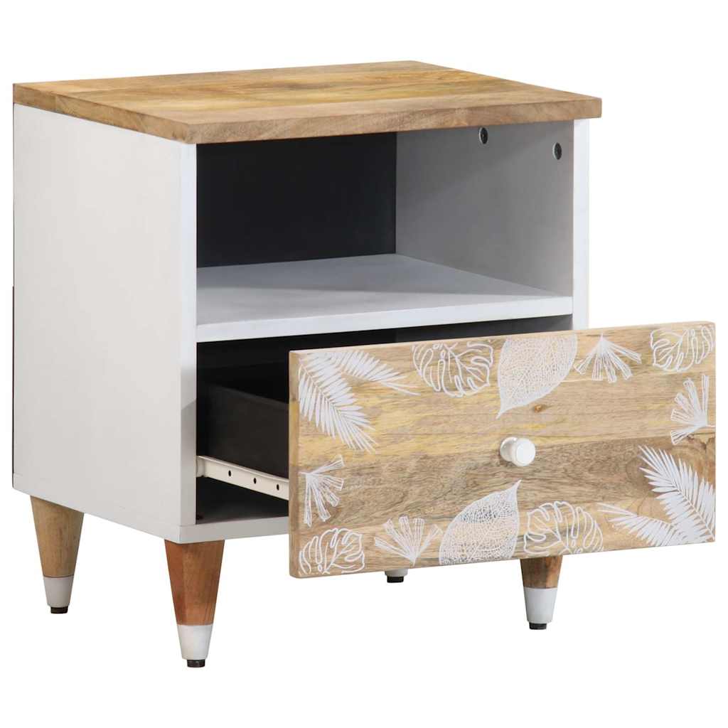 Comodino 40x33x46 cm in Legno Massello di Mango - homemem39
