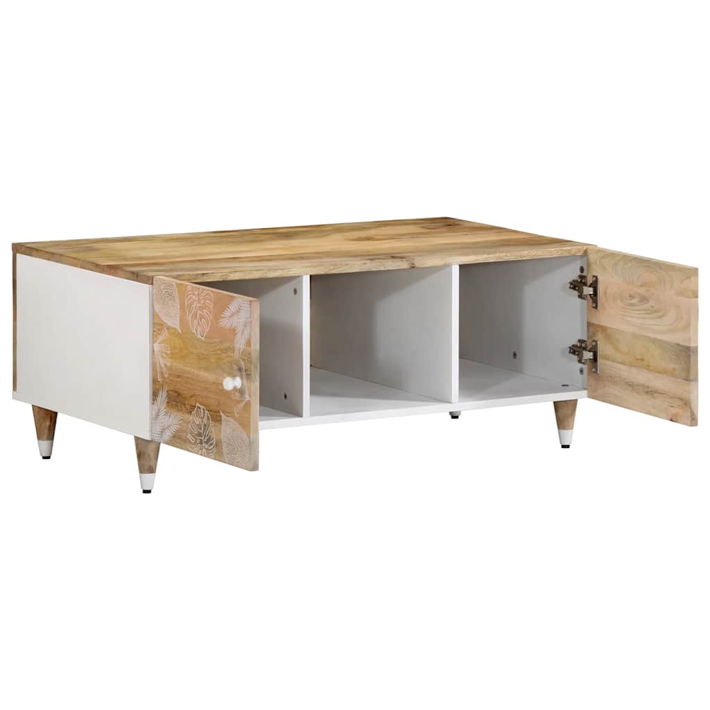 Tavolino da Salotto 100x54x40 cm in Legno Massello di Mango | homemem39