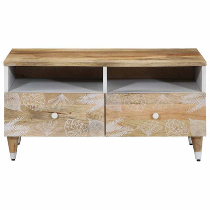 Tavolino da Salotto 80x54x40 cm in Legno Massello di Mango | homemem39