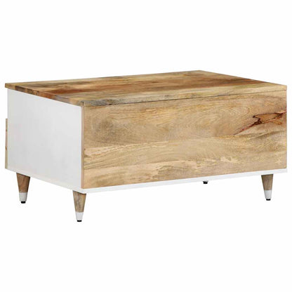 Tavolino da Salotto 80x54x40 cm in Legno Massello di Mango | homemem39