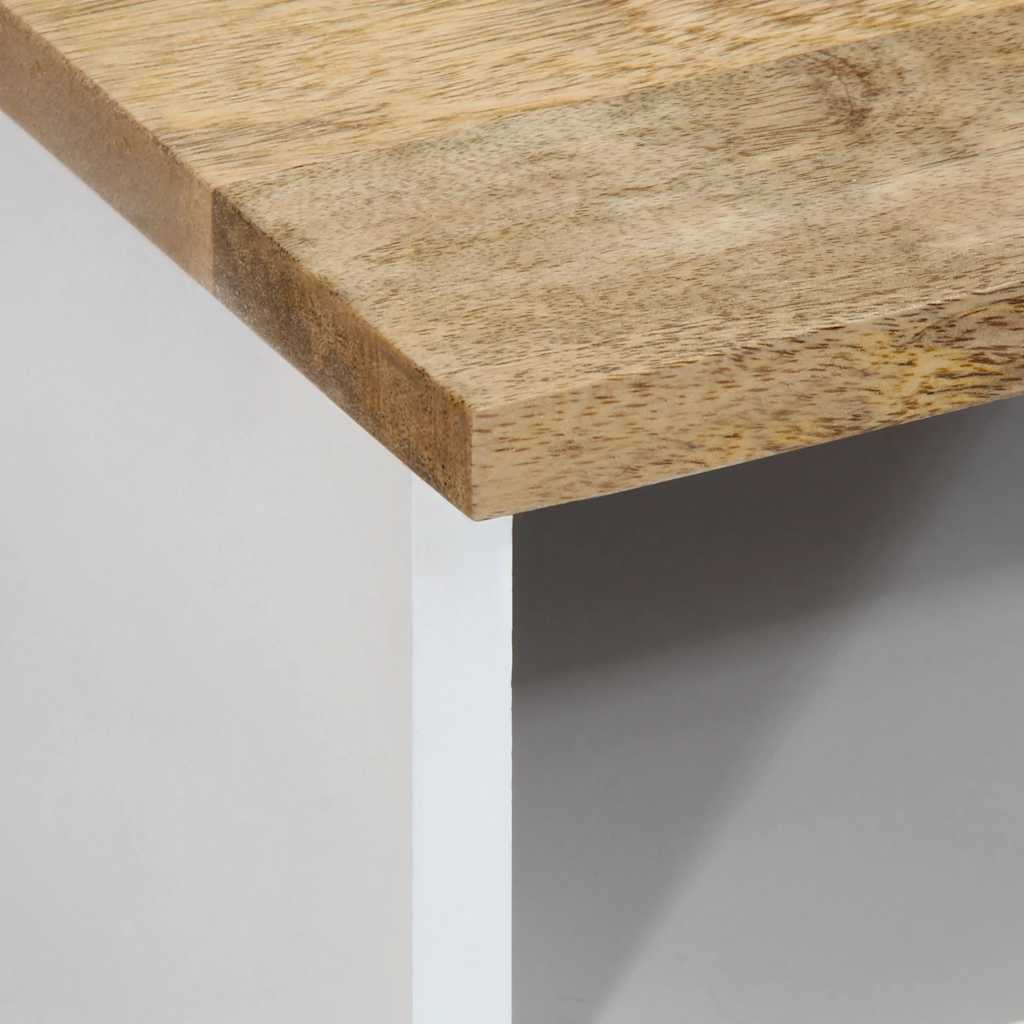 Tavolino da Salotto 80x54x40 cm in Legno Massello di Mango