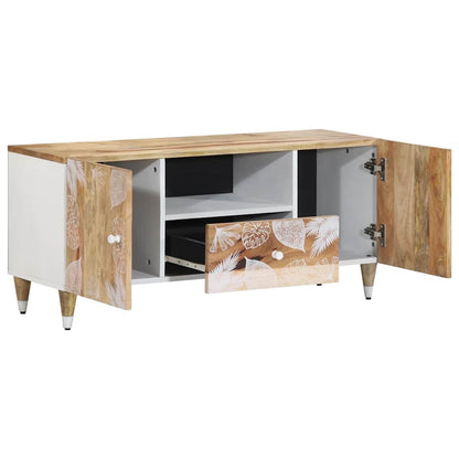 Mobile Porta TV 105x33,5x46 cm in Legno Massello di Mango - homemem39