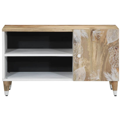Mobile Porta TV 80x31,5x46 cm in Legno Massello di Mango - homemem39