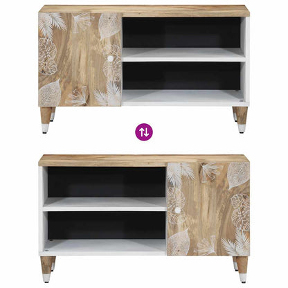 Mobile Porta TV 80x31,5x46 cm in Legno Massello di Mango