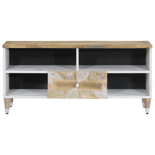 Mobile Porta TV 100x33,5x46 cm in Legno Massello di Mango - homemem39