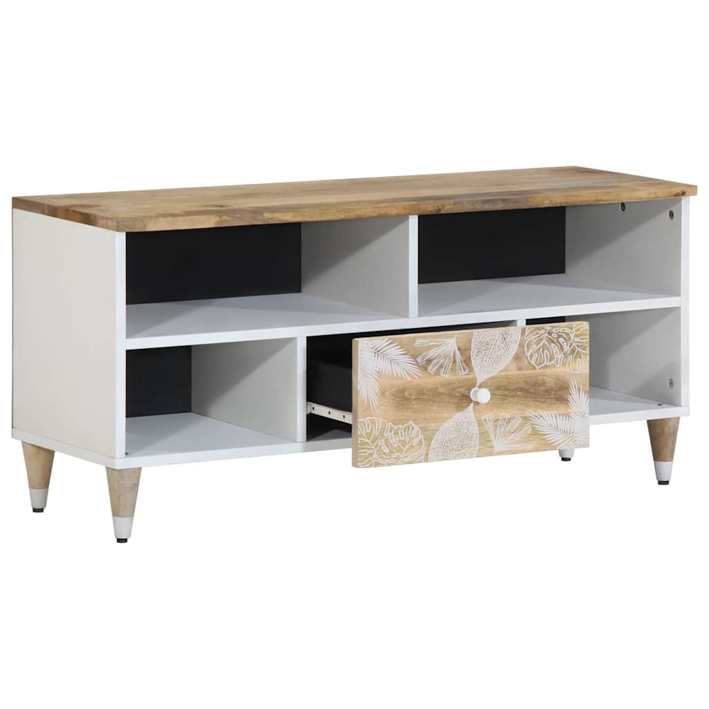 Mobile Porta TV 100x33,5x46 cm in Legno Massello di Mango - homemem39