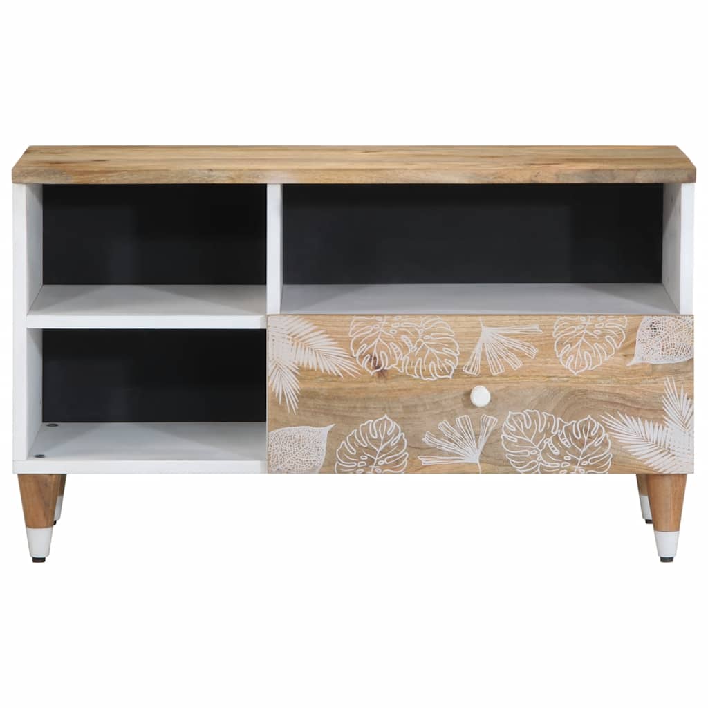 Mobile Porta TV 80x33,5x46 cm in Legno Massello di Mango - homemem39