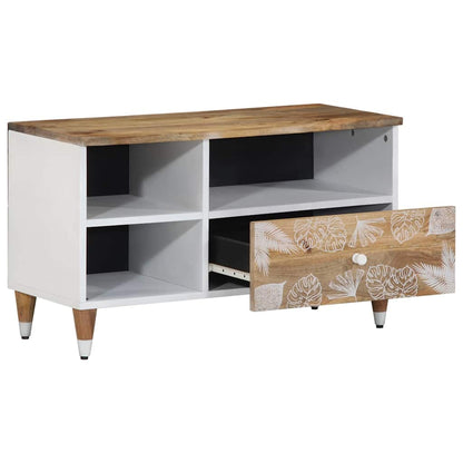 Mobile Porta TV 80x33,5x46 cm in Legno Massello di Mango - homemem39