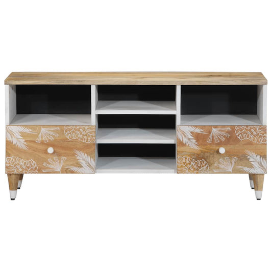 Mobile Porta TV 100x33,5x46 cm in Legno Massello di Mango - homemem39