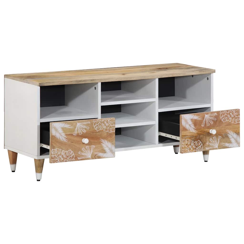 Mobile Porta TV 100x33,5x46 cm in Legno Massello di Mango - homemem39