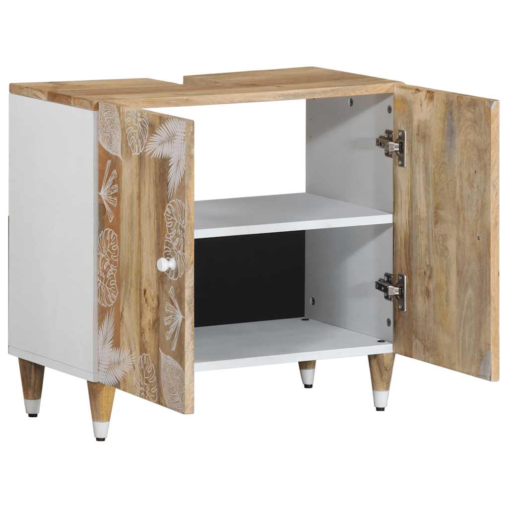 Mobile Lavabo da Bagno 62x33x58cm in Legno Massello di Mango | homemem39