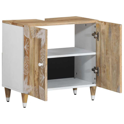 Mobile Lavabo da Bagno 62x33x58cm in Legno Massello di Mango | homemem39