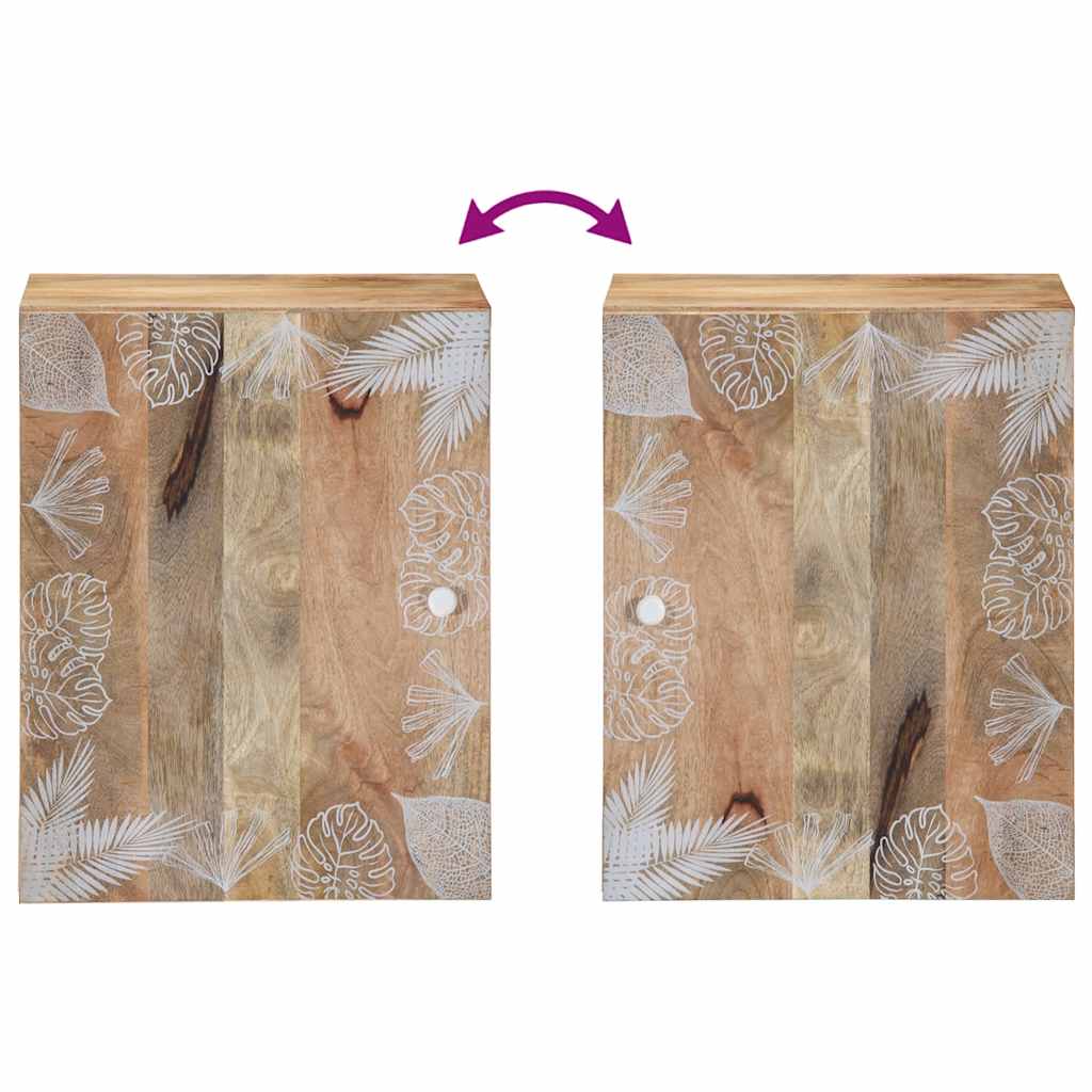 Mobile Pensile da Bagno 38x33,5x48 cm in Legno Massello Mango | homemem39