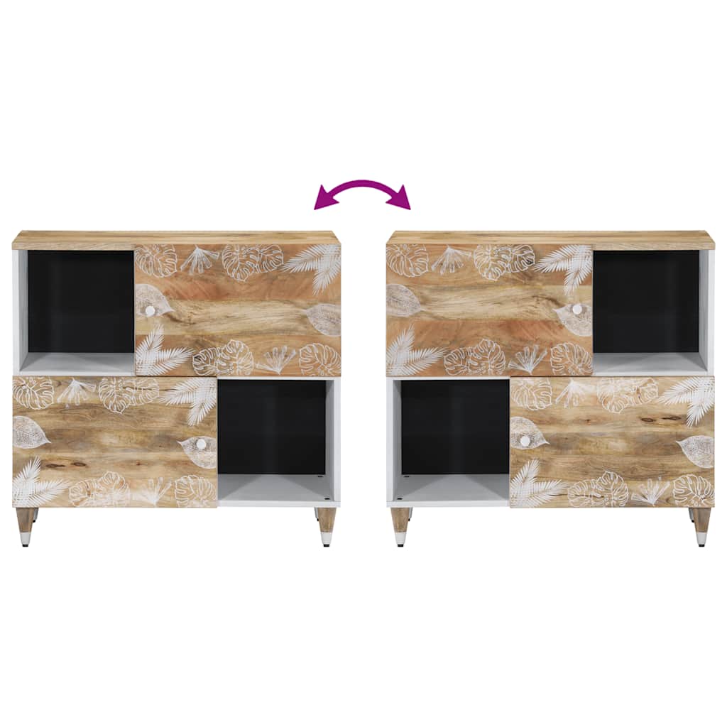 Credenza 80x33,5x75 cm in Legno Massello di Mango - homemem39