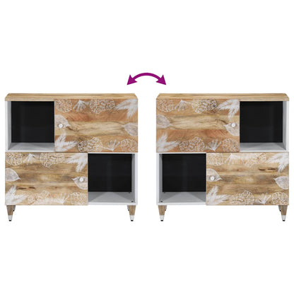 Credenza 80x33,5x75 cm in Legno Massello di Mango - homemem39