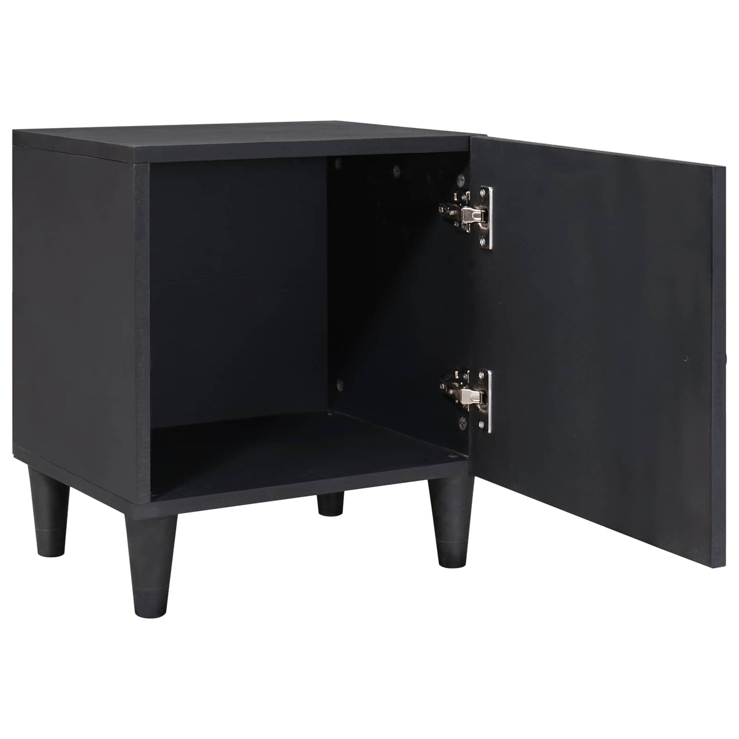 Comodino con porta Nero 40 x 33 x 46 cm Legno di mango massello | homemem39