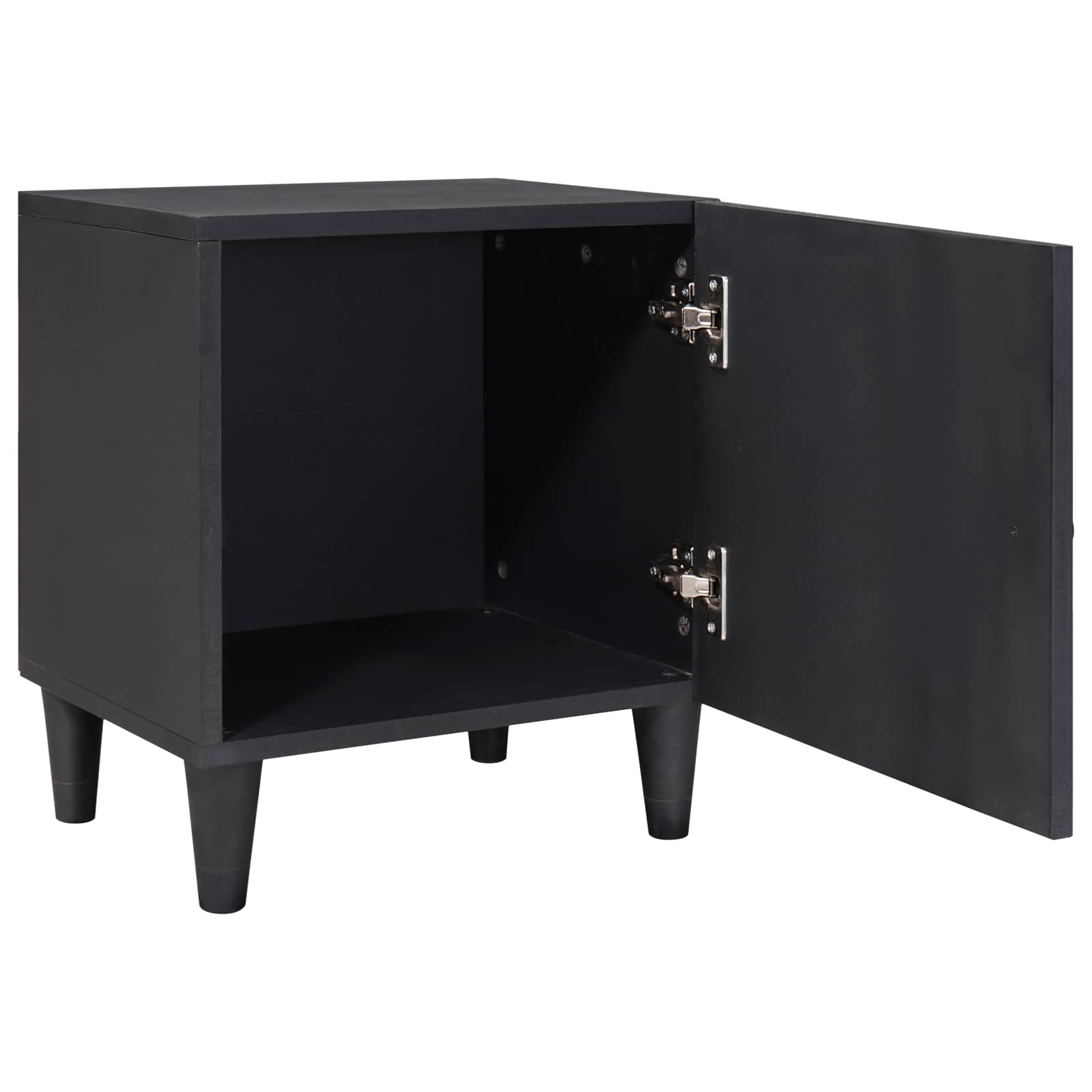 Comodino con porta Nero 40 x 33 x 46 cm Legno di mango massello | homemem39