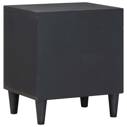 Comodino con porta Nero 40 x 33 x 46 cm Legno di mango massello | homemem39