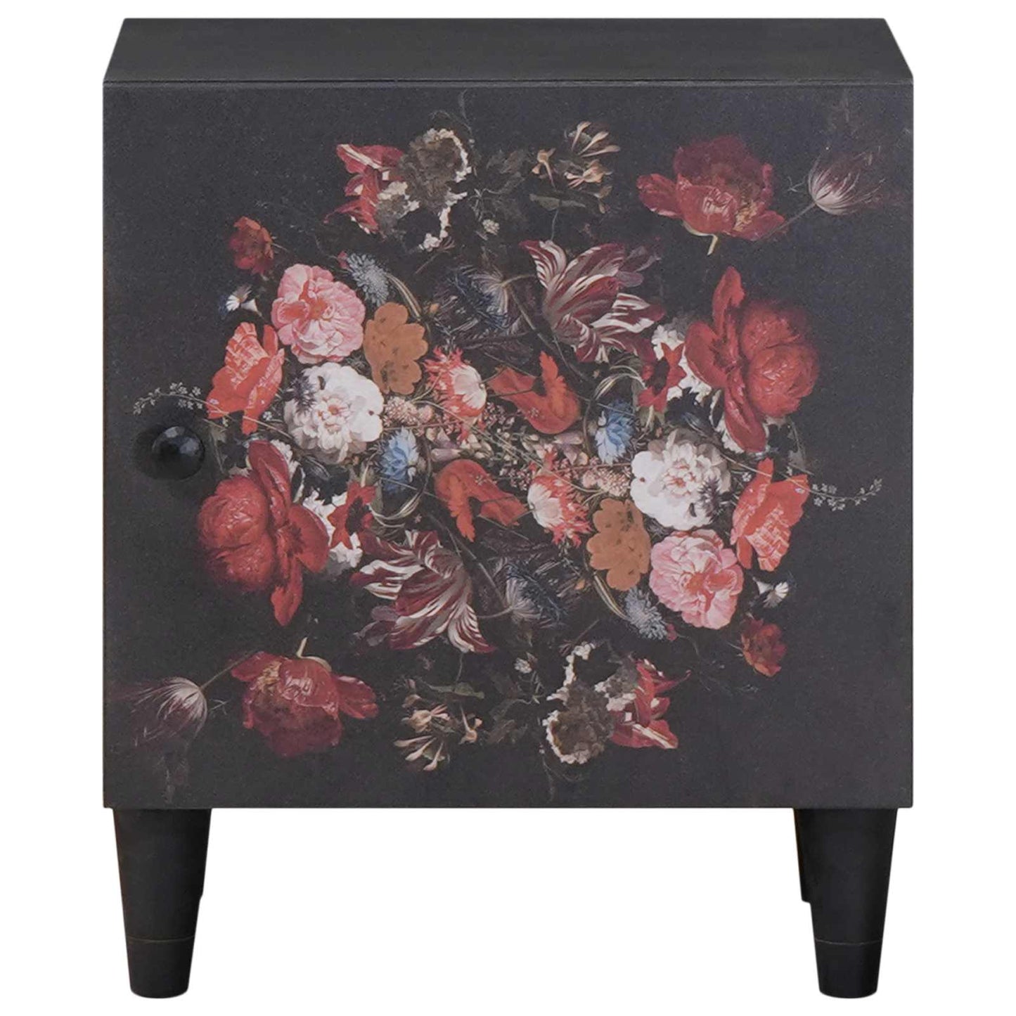 Comodino con porta Nero 40 x 33 x 46 cm Legno di mango massello | homemem39