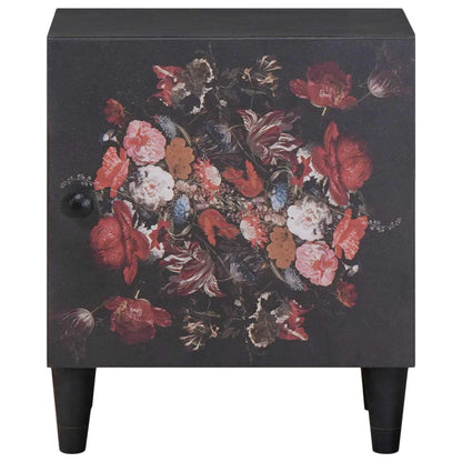 Comodino con porta Nero 40 x 33 x 46 cm Legno di mango massello | homemem39