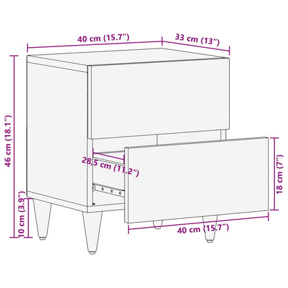 Comodino con cassetto 2 pcs Marrone 40 x 33,5 x 46 cm | homemem39