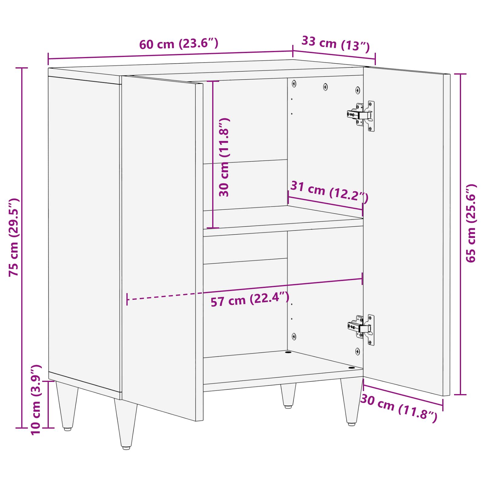 Armadi di Stoccaggio Multicolore 60 x 33.4 x 75.1 cm | homemem39