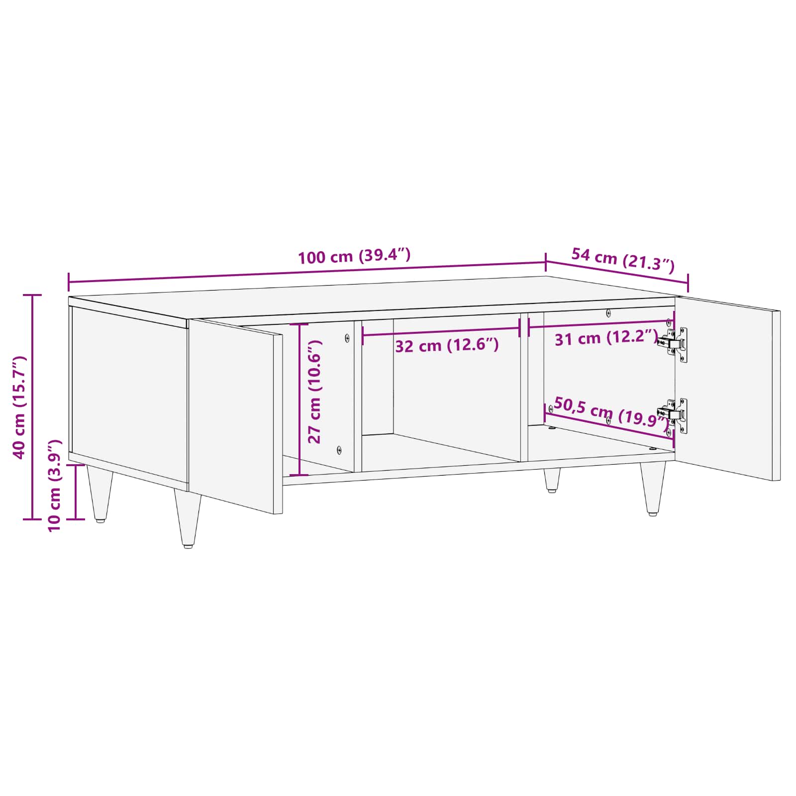 Tavolino da salotto Multicolore 100 x 54 x 40 cm | homemem39