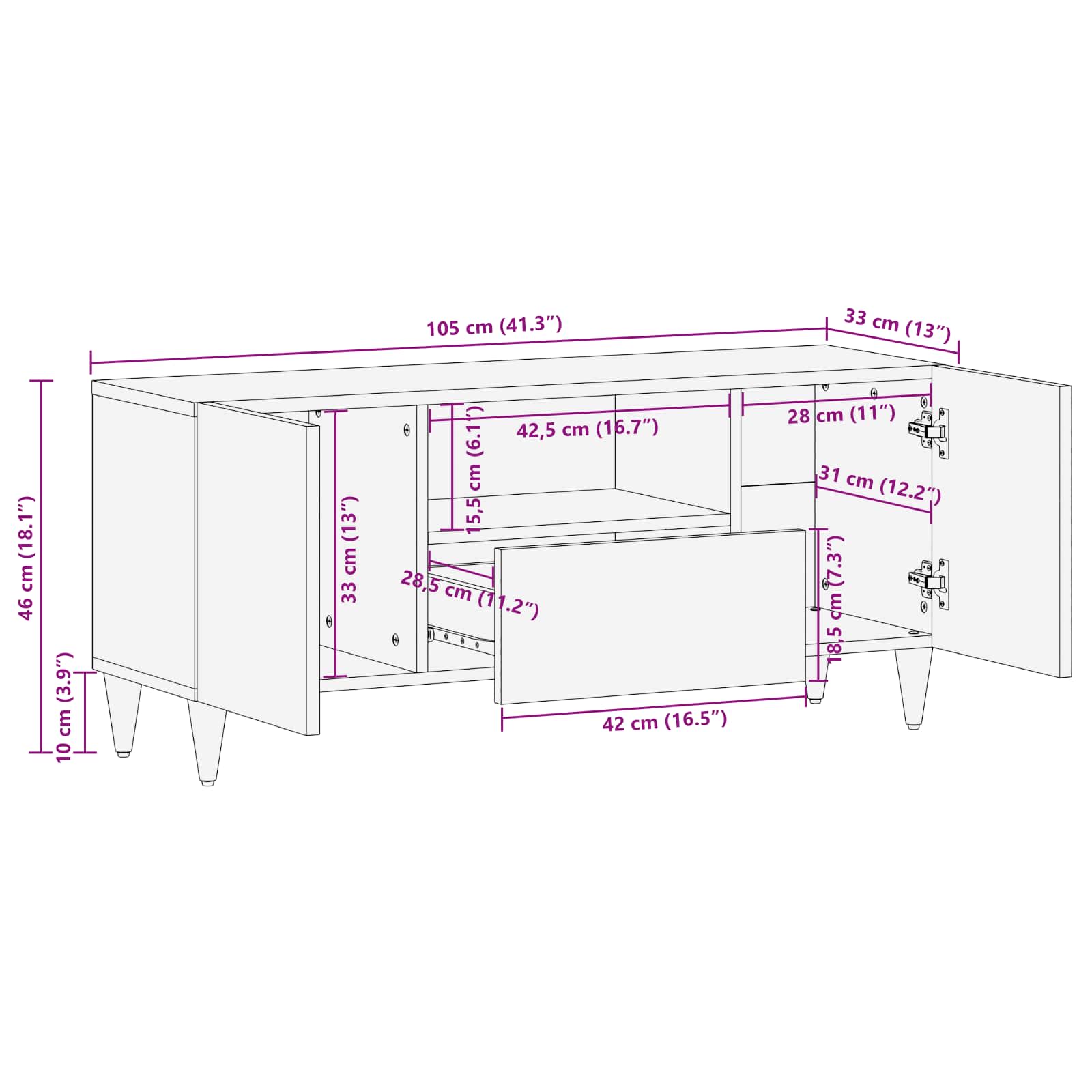 Armadi di Stoccaggio con porta Multicolore 105 x 33,5 x 46 cm | homemem39
