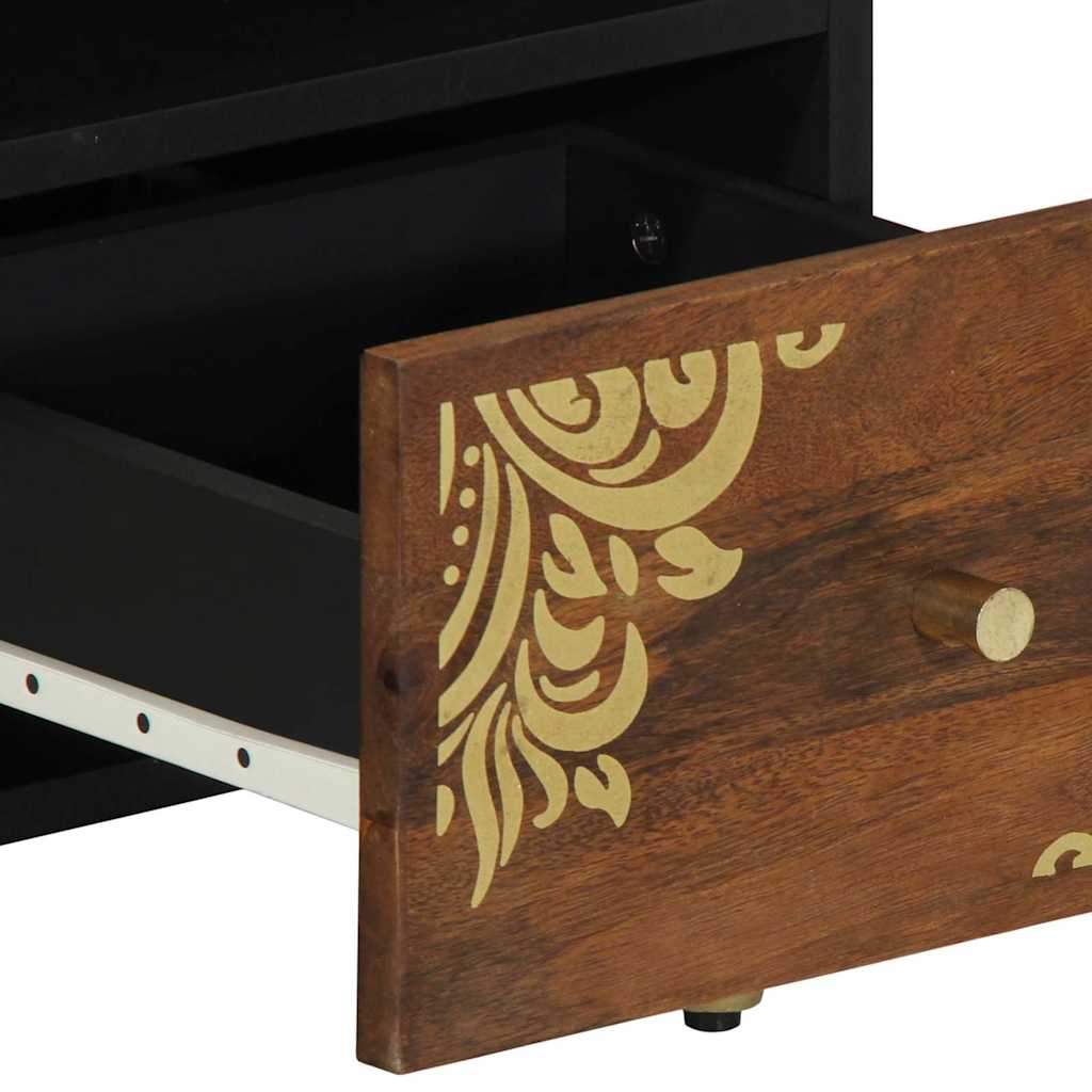 Mobile TV Marrone miele 70 x 33 x 46 cm Legno di mango massello