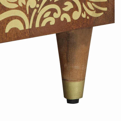 Comodino con porta con cassetto Marrone miele 50 x 33 x 60 cm