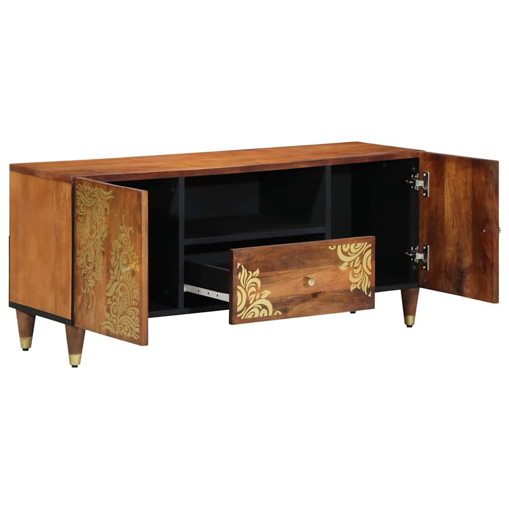 Mobile TV con cassetto con porta Marrone miele 105 x 33 x 46 cm