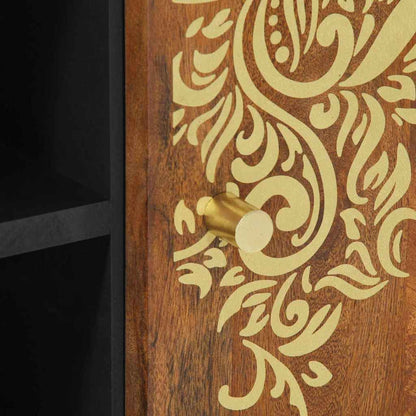 Mobile TV Marrone miele 80 x 33 x 46 cm Legno di mango massello