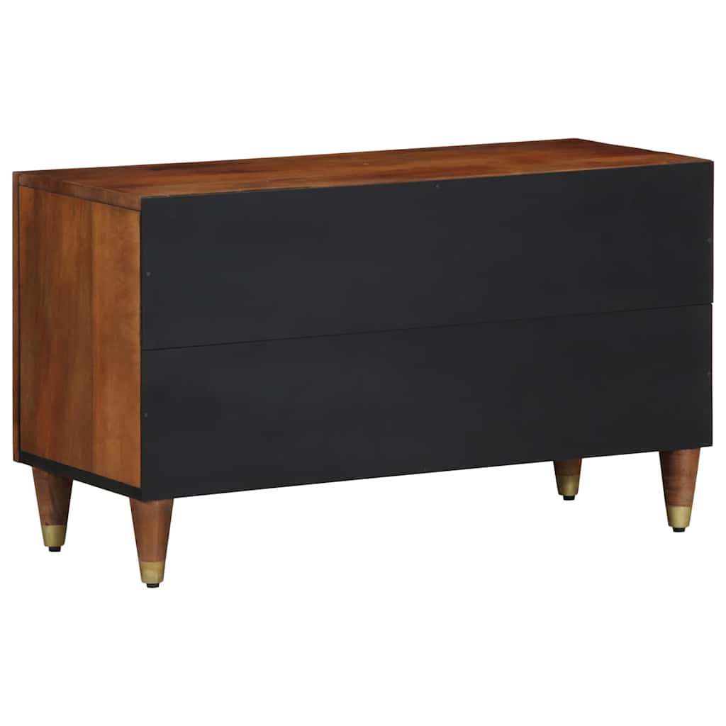 Mobile TV Marrone miele 80 x 33 x 46 cm Legno di mango massello