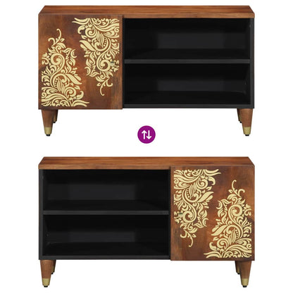 Mobile TV Marrone miele 80 x 33 x 46 cm Legno di mango massello