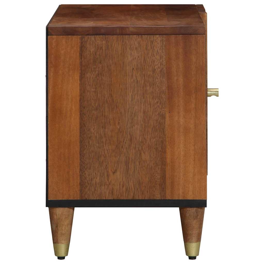 Mobile TV Marrone miele 80 x 33 x 46 cm Legno di mango massello