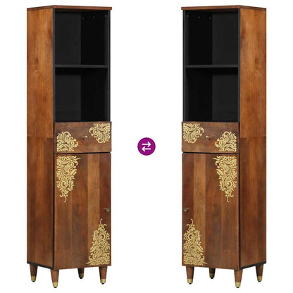 Mobile da Bagno con cassetto marrone ambrato 38 x 33 x 160 cm