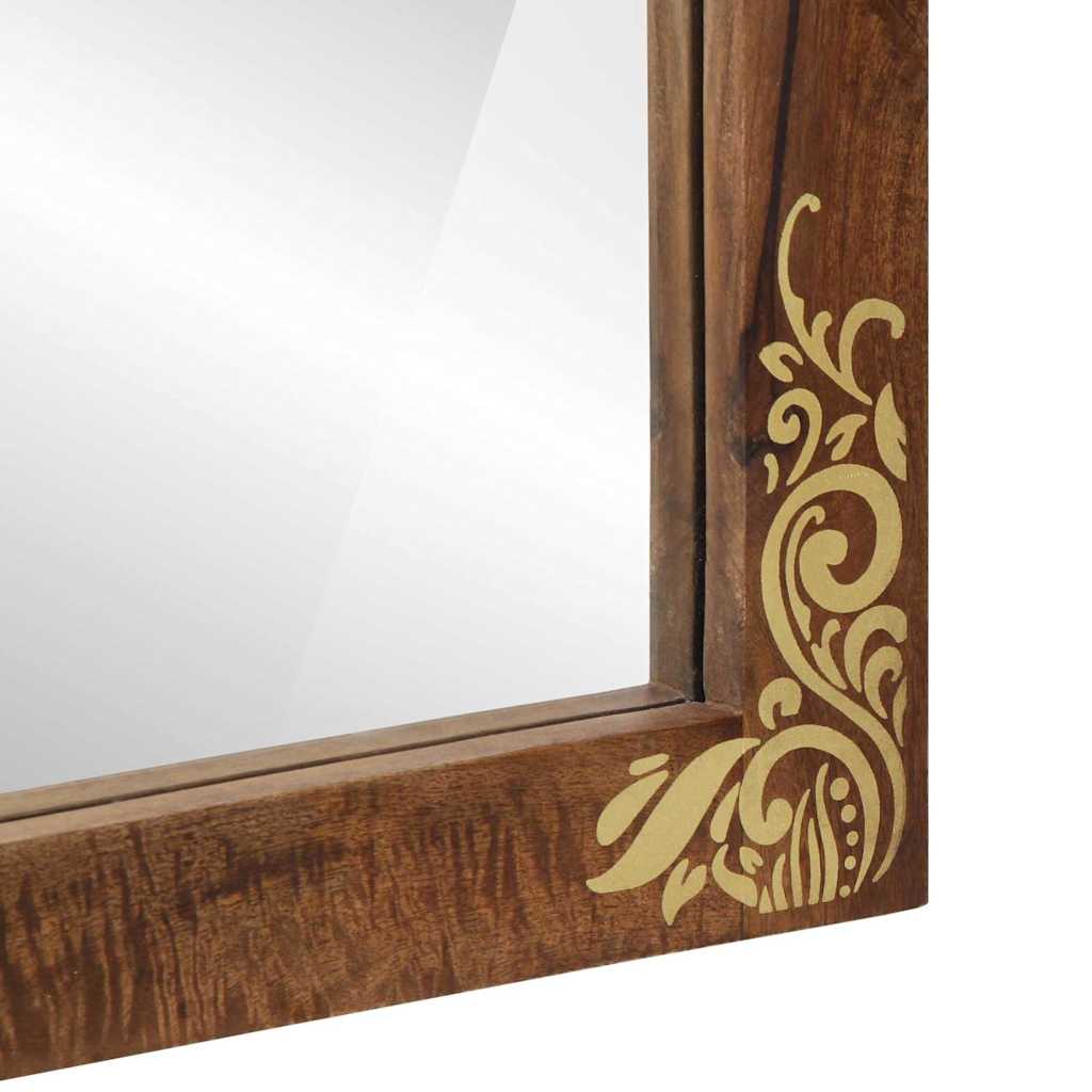Specchio da bagno con specchio Marrone miele 70 x 50 x 2,5 cm