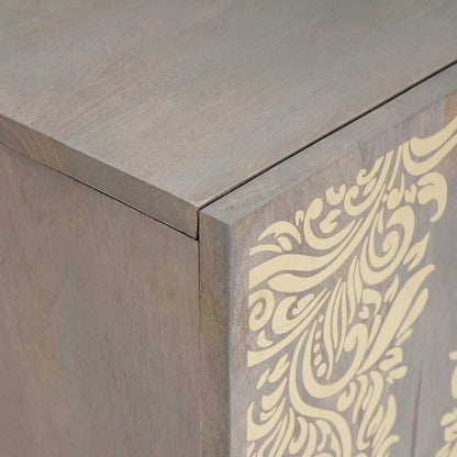 Mobile TV Grigio 105 x 33 x 46 cm Legno di mango massello | homemem39