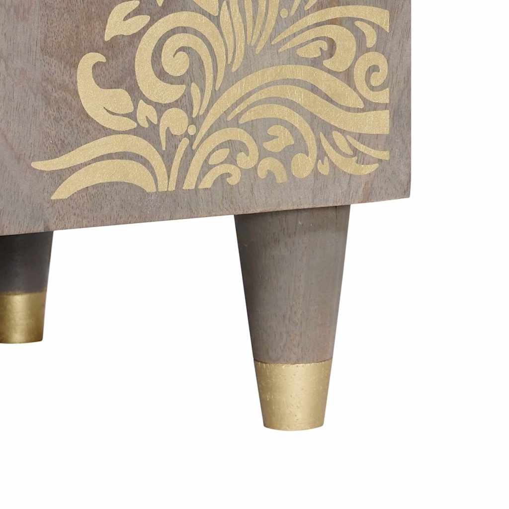 Mobile TV Grigio 105 x 33 x 46 cm Legno di mango massello | homemem39