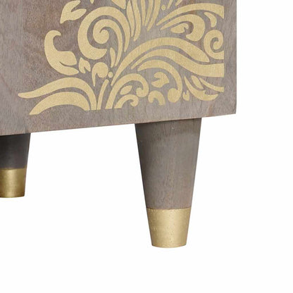 Mobile TV Grigio 105 x 33 x 46 cm Legno di mango massello