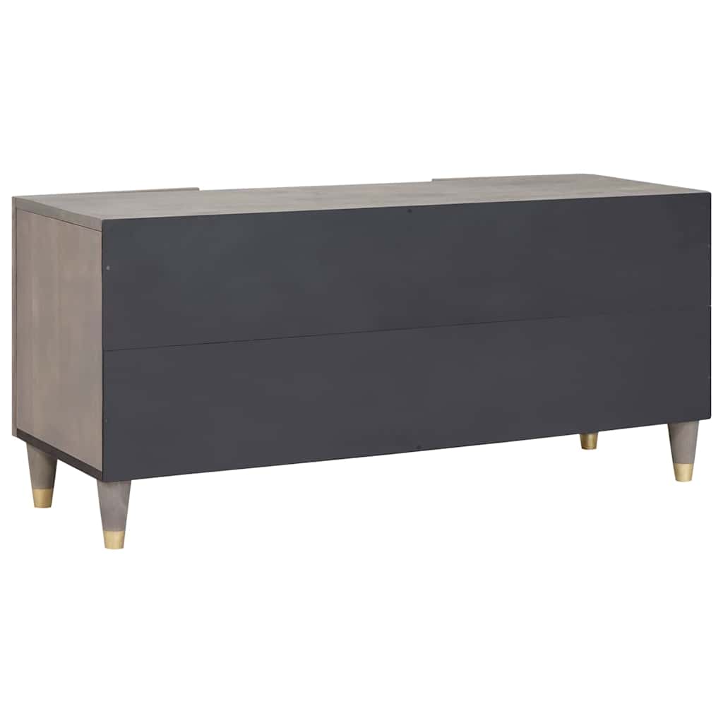 Mobile TV Grigio 105 x 33 x 46 cm Legno di mango massello | homemem39