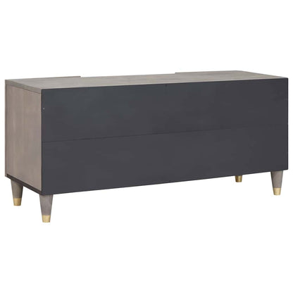 Mobile TV Grigio 105 x 33 x 46 cm Legno di mango massello | homemem39