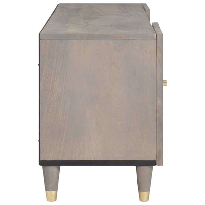 Mobile TV Grigio 105 x 33 x 46 cm Legno di mango massello | homemem39