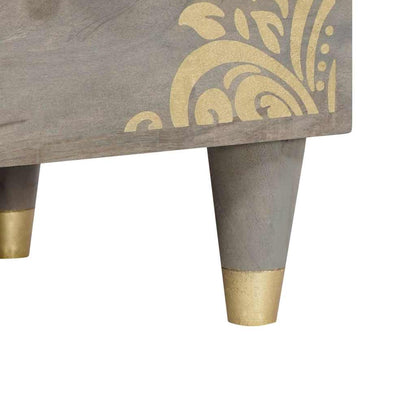 Mobile TV Grigio 70 x 33 x 46 cm Legno di mango massello | homemem39